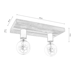 Envostar Lobo loftslampe 2fl. fyrretræsgrå