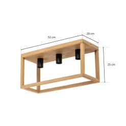 Envostar Rowan loftslampe i egetræ, 3fl
