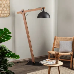 Envostar Stort gulvlampe med træstænger