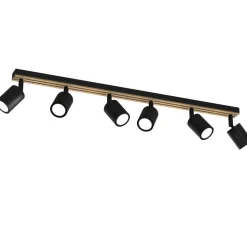 Envostar Tino loftspot med 6 lyskilder, sort/træ