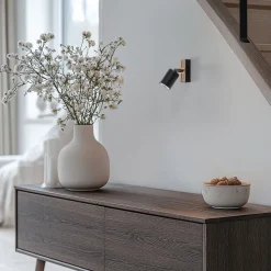 Envostar Tino vægspot 1 lyskilde sort/træ