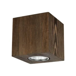 Envostar Tuni downlight, fyrretræ bejdset valnød