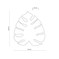 Envostar væglampe Folah, bladform, lyst træ, 40 x 35 cm