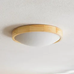 Envostar Zeus loftlampe i træ, fyr, Ø 37 cm