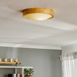 Envostar Zeus loftlampe i træ, fyr, Ø27cm