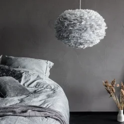 Eos - stor pendellampe med lysegrå skærm