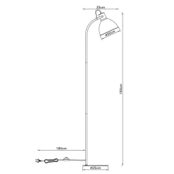 Erena gulvlampe, drejeligt hoved, lyserød