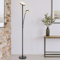 Ernst LED-gulvlampe med flexarm, sort
