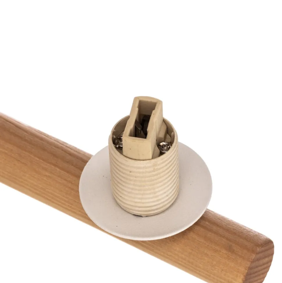 Estera hængelampe, opalglas, træ, 3 lyskilder