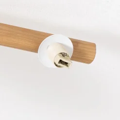 Estera loftlampe, opalglas, træ, 3 lyskilder