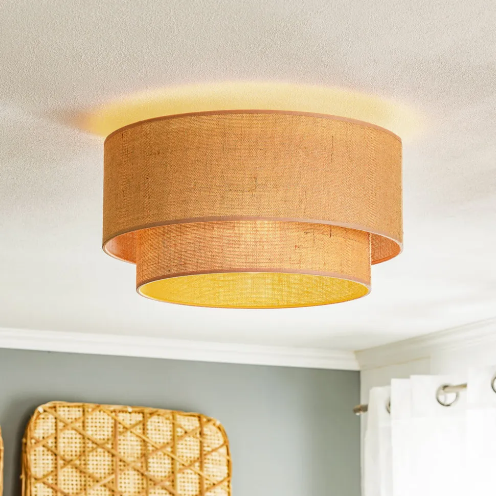 Euluna Boho jute loftslampe naturbrun Ø45cm