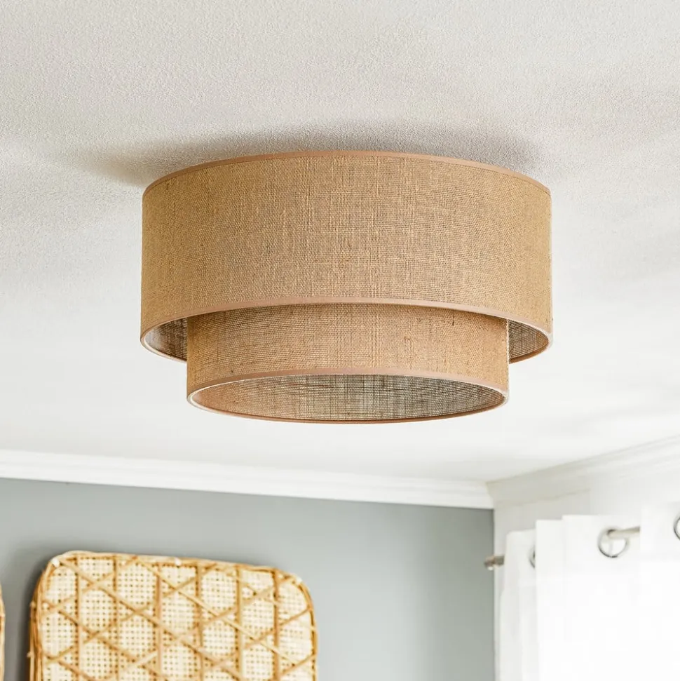 Euluna Boho jute loftslampe naturbrun Ø45cm