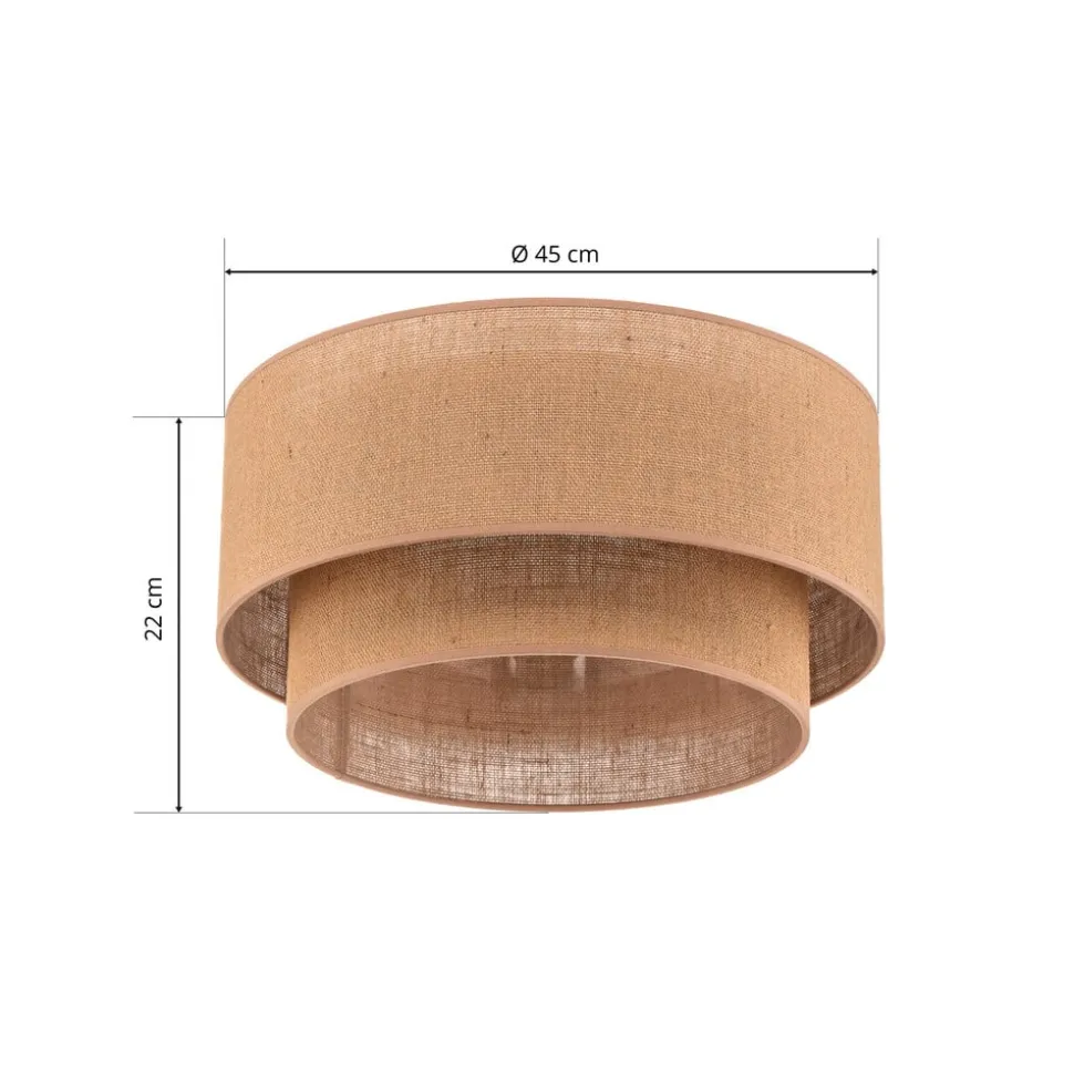 Euluna Boho jute loftslampe naturbrun Ø45cm