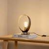 Euluna bordlampe Petla, sort/guld, metal, Ø 19 cm