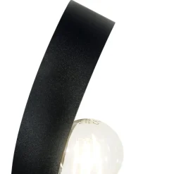 Euluna bordlampe Petla, sort/guld, metal, Ø 19 cm