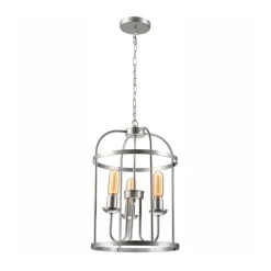 Euluna Constantine lysekrone i stål med 3 lyskilder