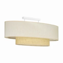 Euluna loftlampe Boho Cotton, beige, raffia natur, 80 cm