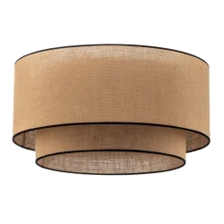 Euluna loftlampe Boho jute & sort, brun/sort, Ø60cm