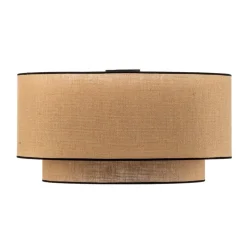 Euluna loftlampe Boho jute & sort, brun/sort, Ø60cm