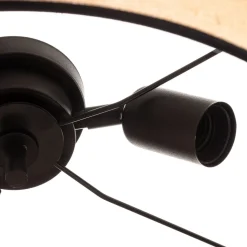 Euluna loftlampe Boho jute & sort, brun/sort, Ø60cm