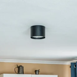 Euluna loftspot Chloe, sort, Ø 11,5 cm stift stål