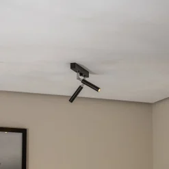 Euluna Nicanor loftspot sort/krom 2 lyskilder