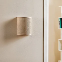 Euluna væglampe jute, brun, tekstil, 24 cm høj, E27