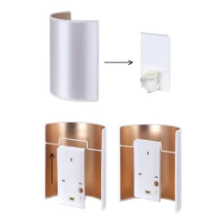 Euluna væglampe jute, hvid/ecru, halvrund, højde 24 cm