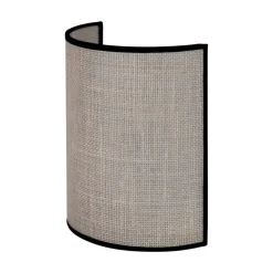 Euluna væglampe jute, hvid/sort, halvrund, højde 24 cm