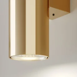 Euluna væglampe Marion, messing Højde 18 cm Stål op/ned