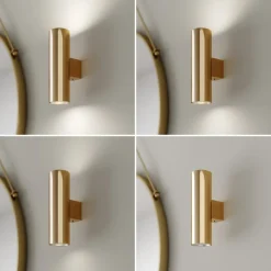 Euluna væglampe Marion, messing Højde 18 cm Stål op/ned