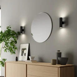 Euluna væglampe Marion, sort Højde 18 cm Stål op/ned