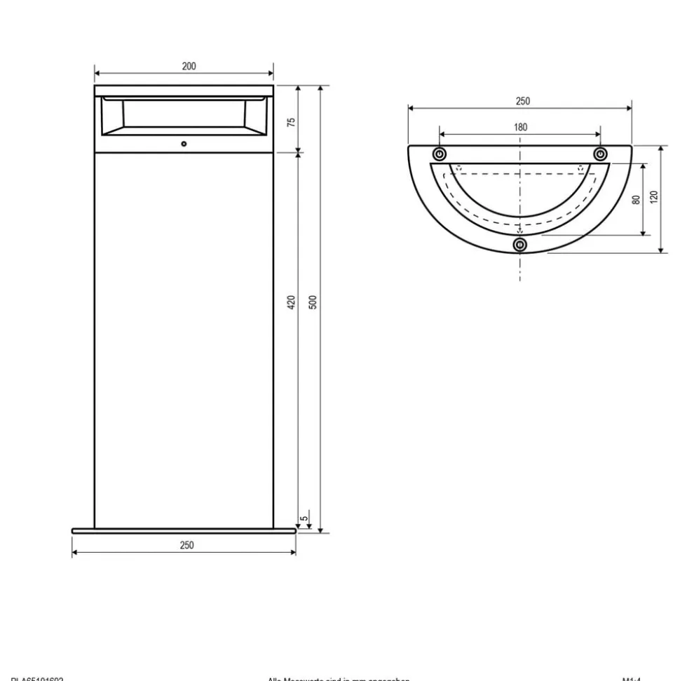 EVN Halbo LED-gadelampe som halv søjle