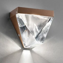 Fabbian Tripla - krystal-LED-væglampe, bronze