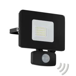 Faedo 3 udendørs LED-spot med sensor, sort, 20 W