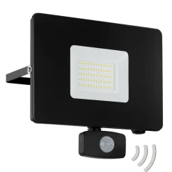 Faedo 3 udendørs LED-spot med sensor, sort, 50 W