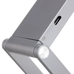 Falto LED genopladelig bordlampe, antracit, aluminium, justerbar