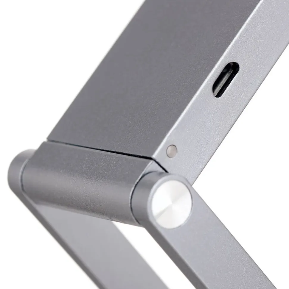 Falto LED genopladelig bordlampe, antracit, aluminium, justerbar