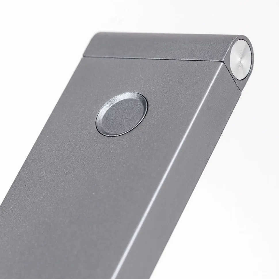 Falto LED genopladelig bordlampe, antracit, aluminium, justerbar