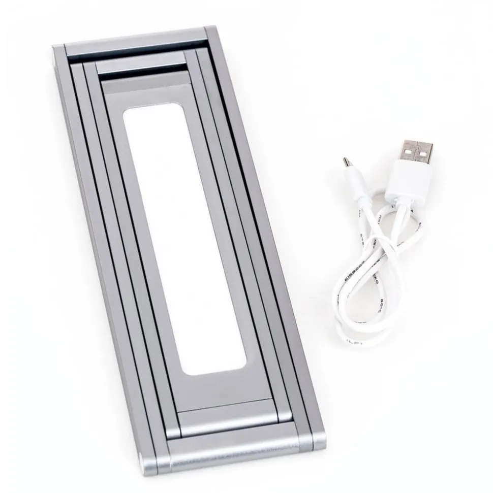 Falto LED genopladelig bordlampe, antracit, aluminium, justerbar