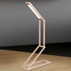 Falto LED genopladelig bordlampe, guldfarvet, aluminium, justerbar