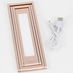 Falto LED genopladelig bordlampe, guldfarvet, aluminium, justerbar