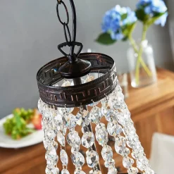 Fascinerende pendellampe Jorve med krystal