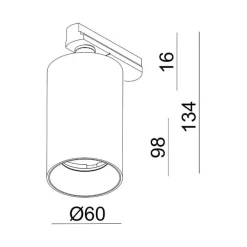 3-fase skinne Can, hvid, aluminium, GU10, drejelig montering