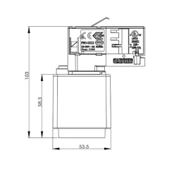 3-fase skinne D Line stikadapter, hvid, 1380 W