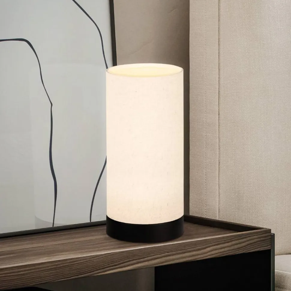 Feniglia bordlampe med hørskærm, natur