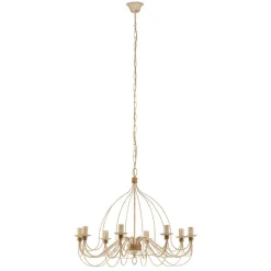 FILO lysekrone, 8 lyskilder, hvid-antik