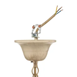 FILO lysekrone, 8 lyskilder, hvid-antik