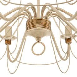 FILO lysekrone, 8 lyskilder, hvid-antik