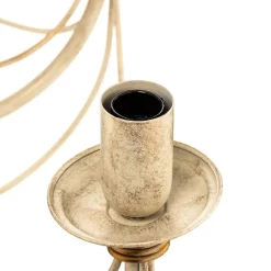 FILO lysekrone, 8 lyskilder, hvid-antik